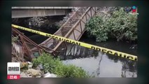 Colapsa puente peatonal en los límites entre Chimalhuacán y Neza