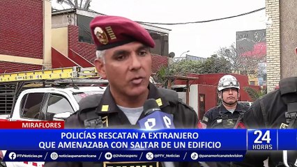 Miraflores: rescatista se salva de caer desde cuarto piso de un edificio
