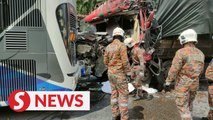 Woman killed in six-vehicle pile-up involving five lorries and a bus on NSE