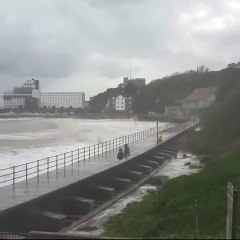An 'idiotic dad' and two children coming dangerously close to being washed away in Folkestone