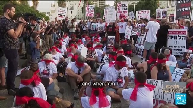 Demonstration in Tel Aviv to support families of hostages held by Hamas