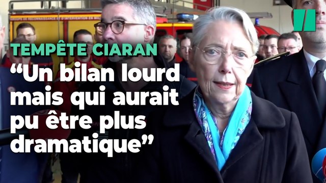 Élisabeth Borne fait le point après la tempête Ciaran