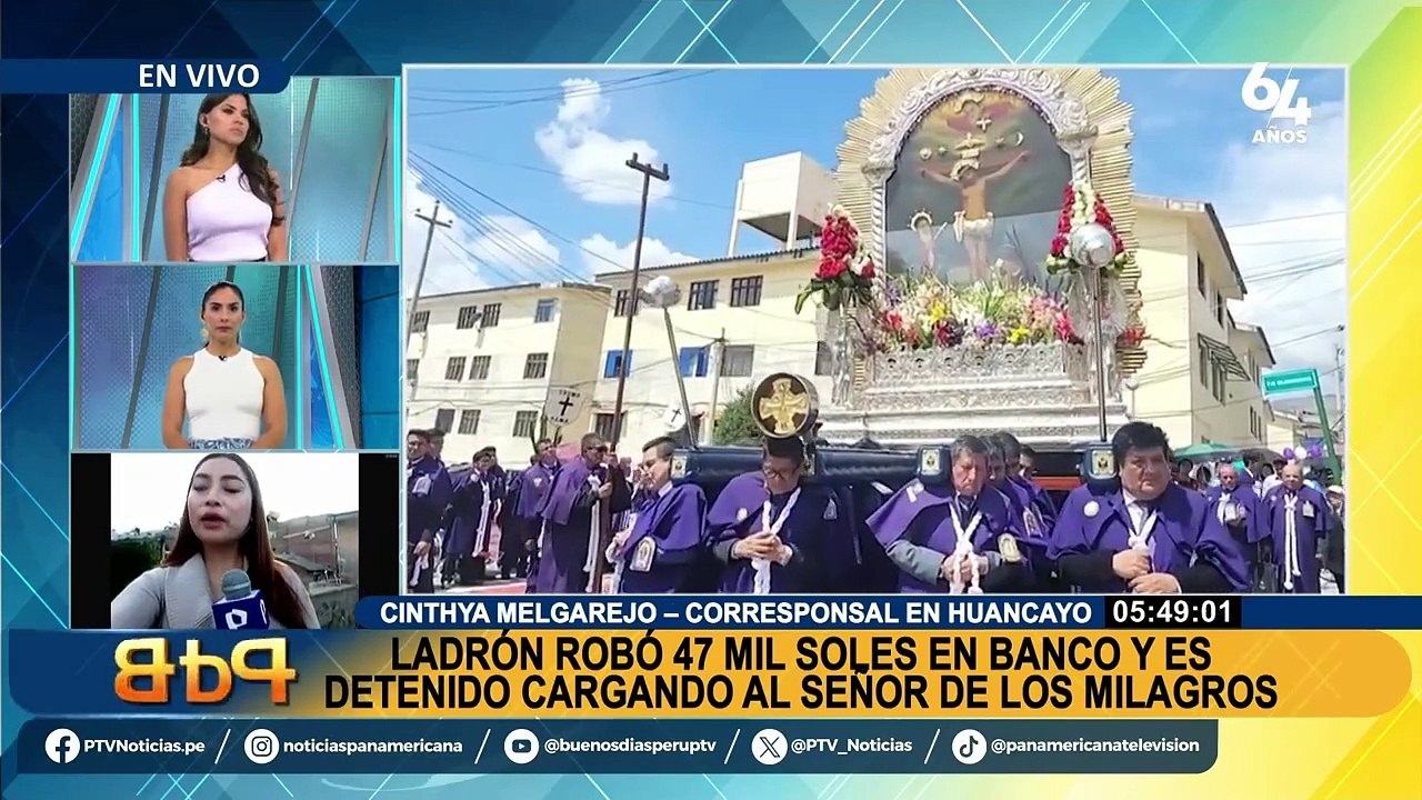 Detienen a hombre acusado de robo en procesión del Señor de los Milagros