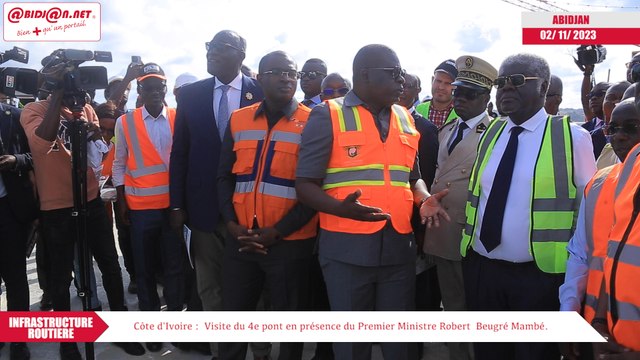 Côte d'Ivoire - Visite du 4e pont en présence du Premier Ministre Robert Beugré Mambé.