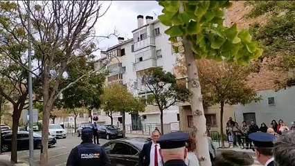 Gritos contra María Chivite a su llegada a Tudela a un acto con la reina Letizia