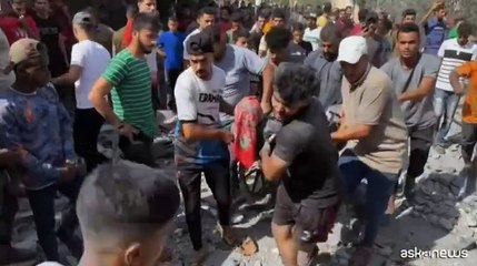 Palazzo distrutto a Khan Yunis, nel sud della Striscia di Gaza