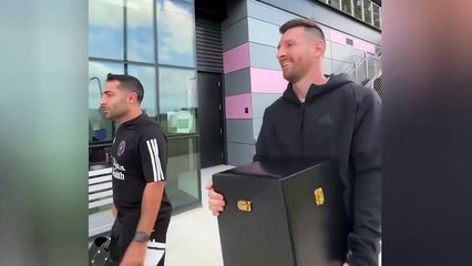 Messi inspires Inter Miami academy kids by showing off eighth Ballon d'Or