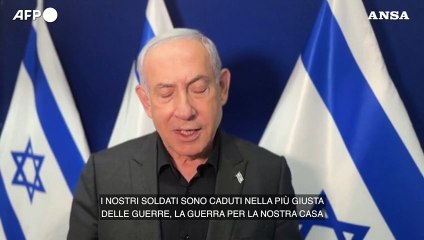 Israele, Netanyahu: "E' la guerra piu' giusta, avanti fino alla vittoria"
