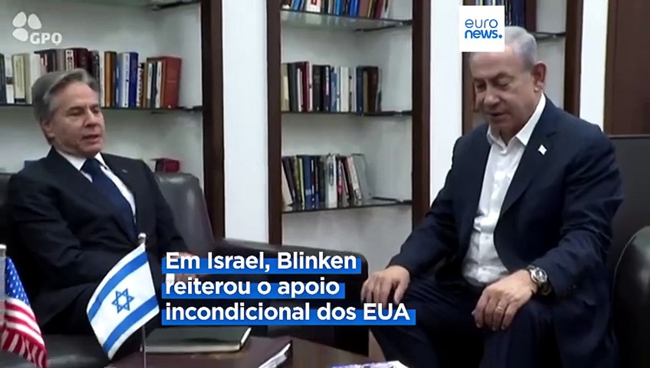 Blinken reitera apoio a Israel e pede proteção dos civis em Gaza