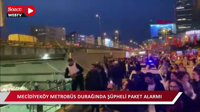Mecidiyeköy metrobüs durağında şüpheli paket alarmı