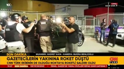 Son dakika! Gazetecilerin yakınına roket düştü
