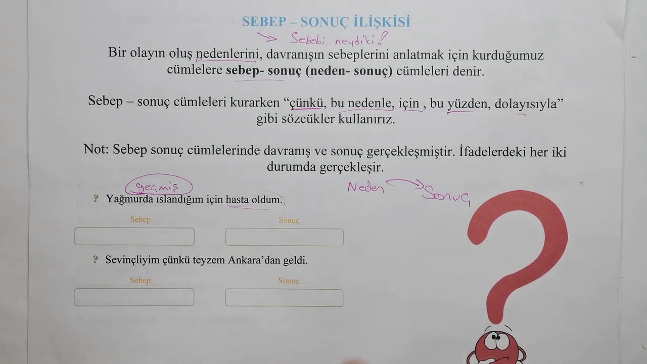 Türkçe | Neden - Sonuç (Sebep - Sonuç) Konu Anlatımı ‍