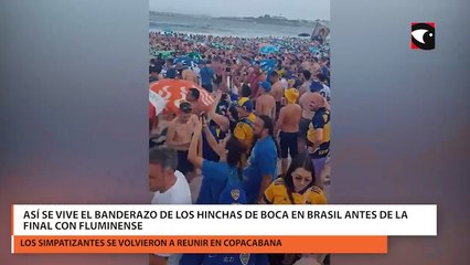 Download Video: Así se vive el banderazo de los hinchas de Boca en Brasil antes de la final con Fluminense