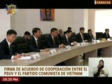 Firman acuerdo de cooperación entre el PSUV y el Partido Comunista de Vietnam
