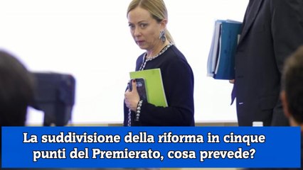 La suddivisione della riforma in cinque punti del Premierato, cosa prevede