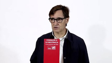 Salvador Illa, tras votar en la consulta interna del PSC