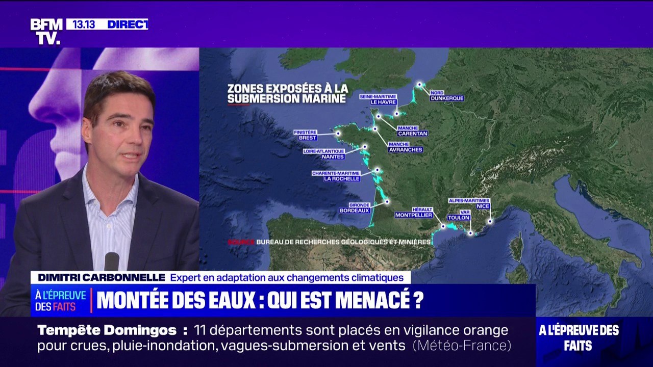 Dimitri Carbonnelle, expert en adaptation aux changements climatiques: "850 communes sont exposées" à la montée des eaux