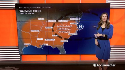 Much of the East will remain warm, with a caveat