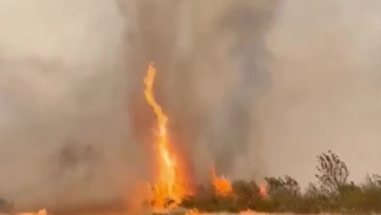 Huge ‘firenado’ captured raging through Australian Outback