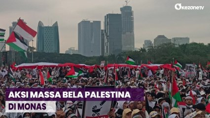 Begini Momen Jutaan Peserta Aksi Bela Palestina Lantunkan Selawat di Monas