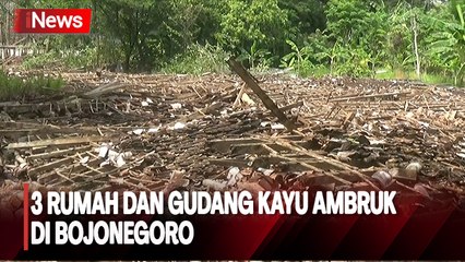 3 Rumah dan Gudang Kayu di Bojonegoro Ambruk Tersapu Angin Kencang