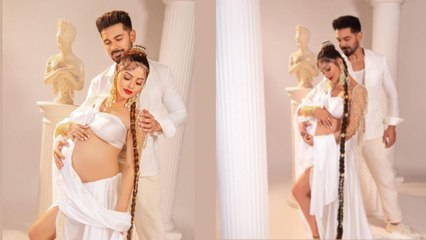 Rubina Dilaik New Pregnancy Photoshoot Troll, Husband के साथ White Revealing Dress Baby Bump Flaunt