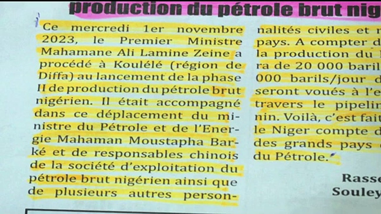 Revue Presse Labari Zarma 03 Novembre 2023