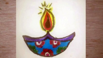 How to draw Diwali diya/Lamp step by step