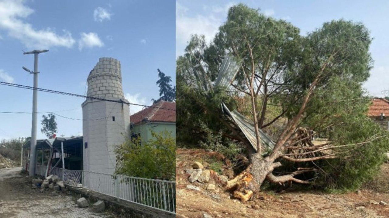Aydın'da hortum minareyi devirdi