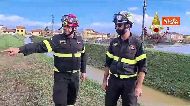 Alluvione Toscana, la ricognizione all'argine del Rio Barberoni