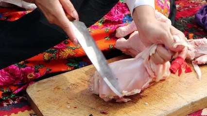 Rural cuisine _ Cooking fast food with chicken in the Iranian way in the village