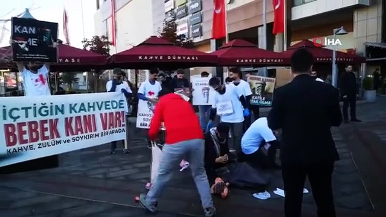 Erzurum'da İsrail'in Gazze'deki vahşetini protesto eden gençler