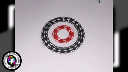 Dibujando y COLOREANDO un atractivo hipotrocoide usando un espirógrafo. (VIDEO 9). Drawing and COLORING an attractive hypotrochoid using a spirograph. (VIDEO 9).