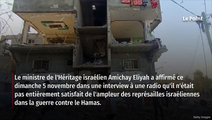 Un ministre israélien sanctionné après avoir évoqué un recours à la bombe nucléaire à Gaza