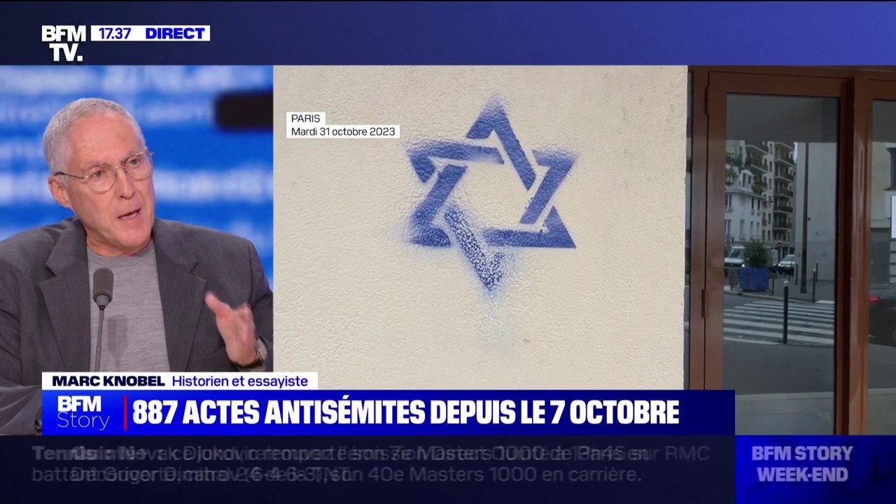 Actes antisémites: l'historien Marc Knobel dénonce "les amalgames qui visent à dire que tous les Juifs sont criminels car ils soutiendraient Israël"
