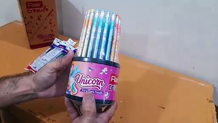 Unboxing and Review of flair creative unicorn wooden pencils