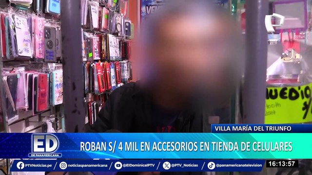 Roban 4 mil soles en accesorios de celulares en tienda de VMT