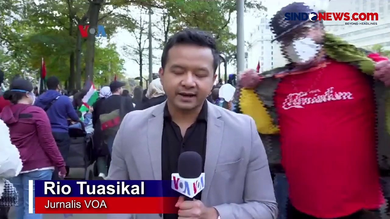 Puluhan Ribu Rakyat AS Demo dekat Gedung Putih, Desak Gencatan Senjata di Gaza