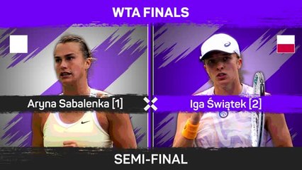 Télécharger la video: Swiatek wins delayed semi to reach WTA Finals title match