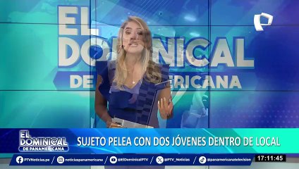 Sujeto se pelea con dos jóvenes dentro de un local de comida en Miraflores