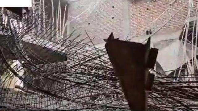 मथुरा: निर्माणाधीन कोठी का भरभराकर गिरा लेंटर, फिर जो हुआ