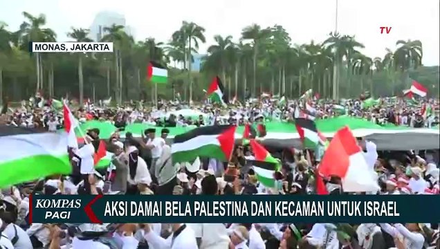 Aksi Bela Palestina Tumpah Ruah di Monas, Menlu Retno Bacakan Puisi