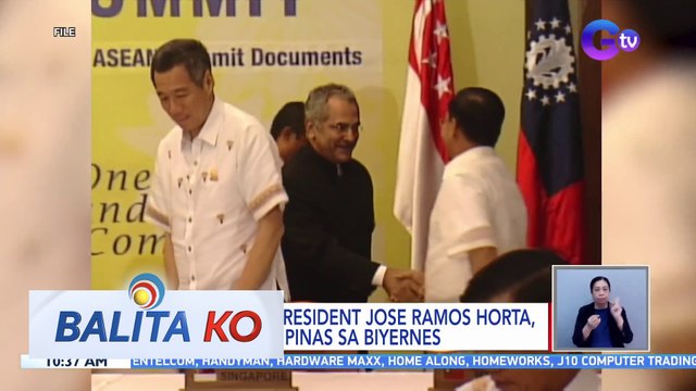 Timor-Leste President Jose Ramos Horta, bibisita sa Pilipinas sa biyernes | BK