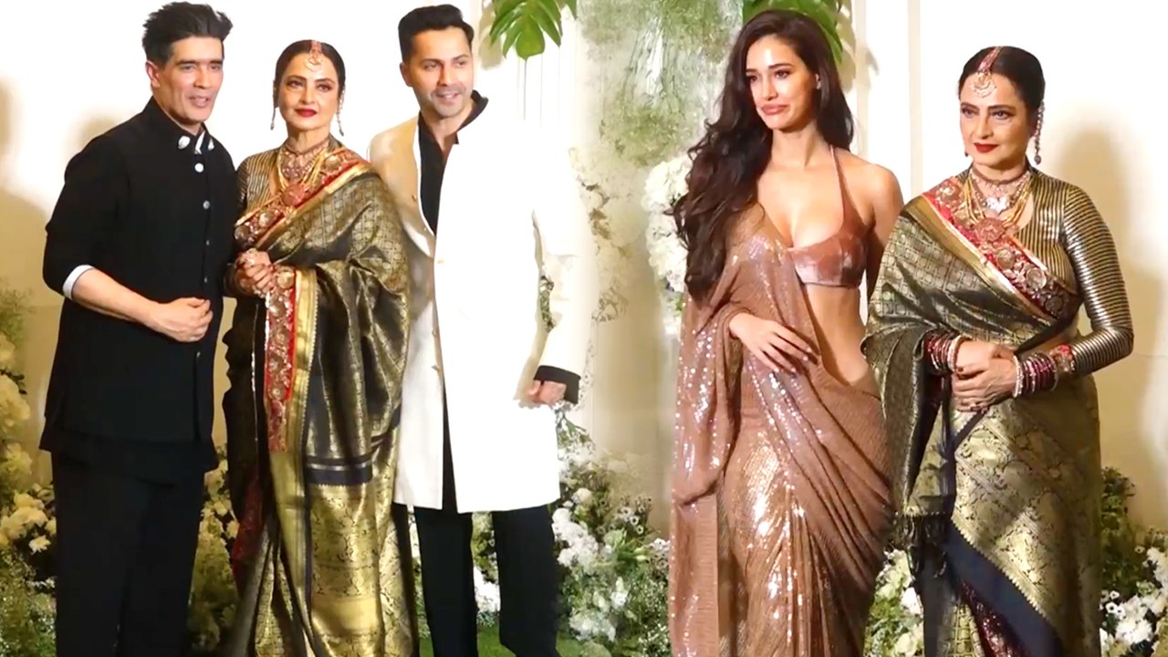 Rekha Dazzles In Traditional Attire At Manish Malhotra's Diwali Party