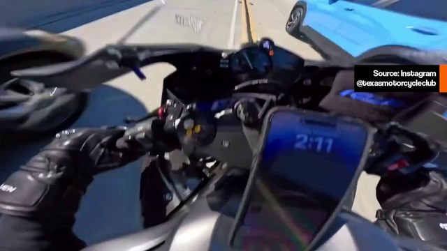 Video näyttää, kuinka moottoripyöräilijä menettää hallinnan Yamaha R6:staan ja kamppailee pysyäkseen kyydissä