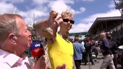 Watch: Machine Gun Kelly storms off F1 grid interview with Sky Sports’ Martin Brundle