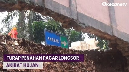 Turap Penahan Pagar Taman Margasatwa Ragunan Longsor akibat Hujan Deras