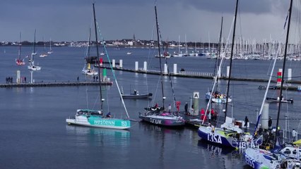 Transat Jacques Vabre Normandie Le Havre 2023 : LUNDI 06112023 - DEPART DU PONTONS OCEAN FIFTY & CLASS40 - DRONE
