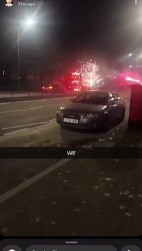 Hooded yobs on quads and motorbikes hurl fireworks into path of oncoming traffic in Doncaster