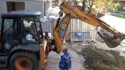 Bahçelievler'de İnşaat Halindeki Binada Kaldırım Çöktü